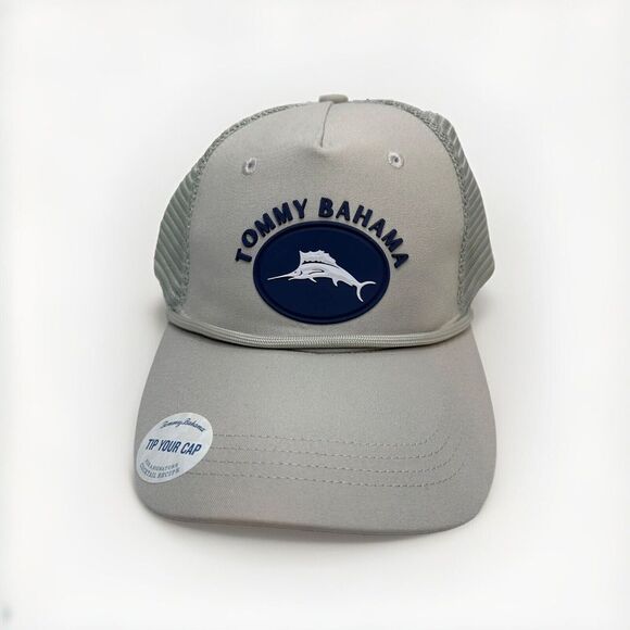 Tommy Bahama Other - Tommy‎ Bahama Baseball Cap Trucker Hat Marlin Snap Back Adjustable Gray Fishing